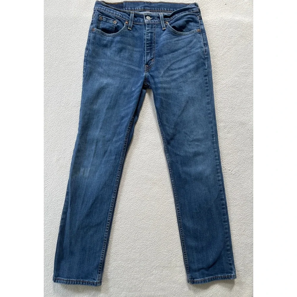 Levi's Mens 30x30 514 Straight Fit Jeans Blue Medium Wash Denim Stretch